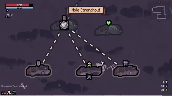 Sephiria Anvil node offering weapon upgrade choices during a run
